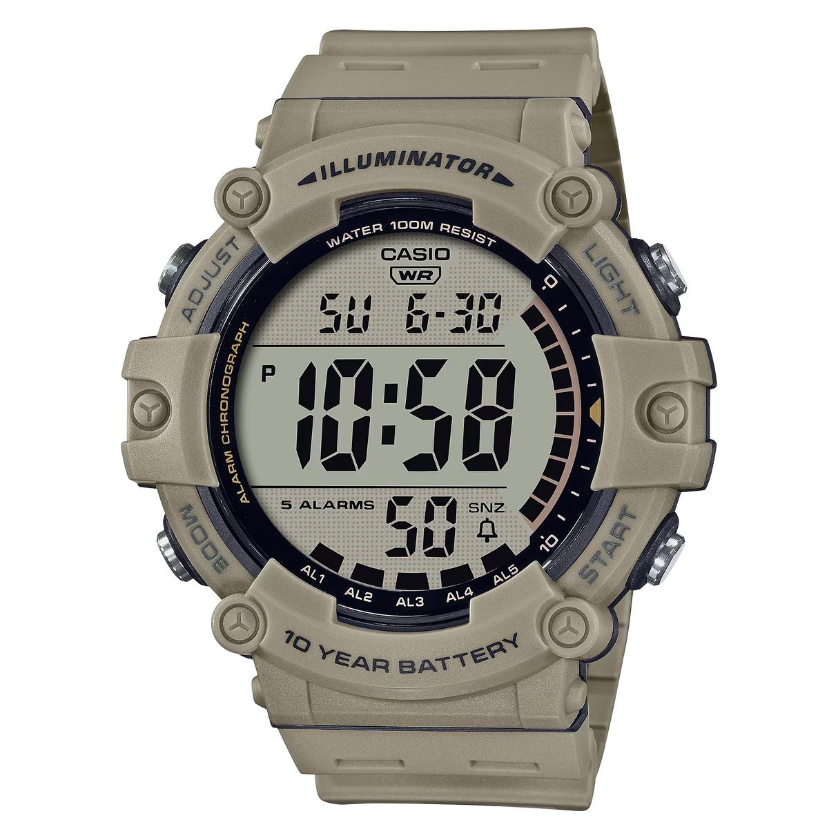 Classic Digital Watch w/ 10-Year Battery