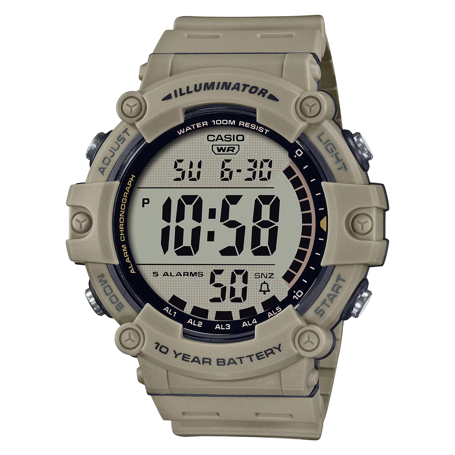 Classic Digital Watch w/ 10-Year Battery