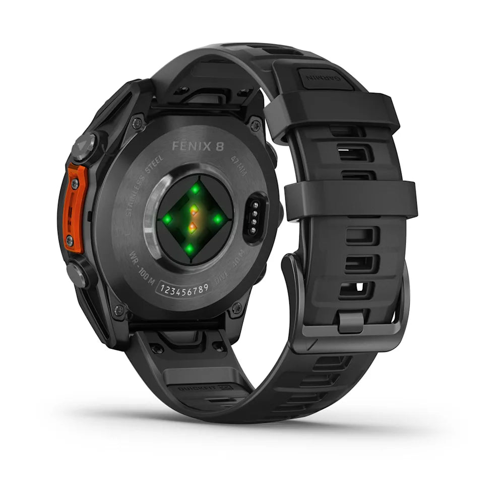 Fenix 8 – 47 mm, Amoled, Slate Gray with Black Silicone Band