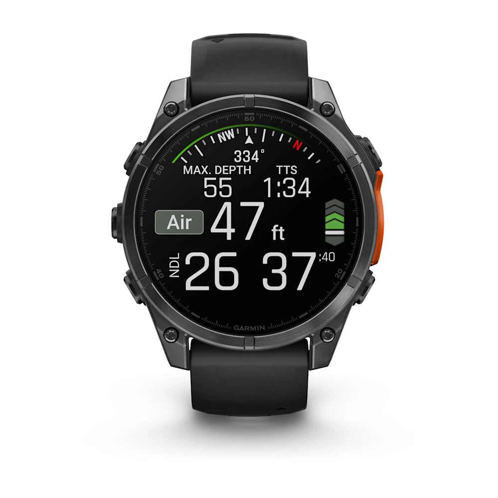 Fenix 8 – 47 mm, Amoled, Slate Gray with Black Silicone Band