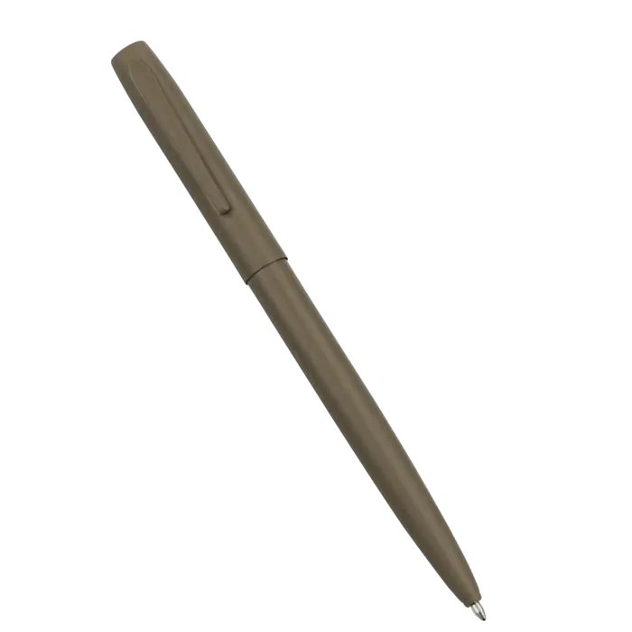 Flat Dark Earth Metal Clicker Pen No. FDE97 - Black Ink