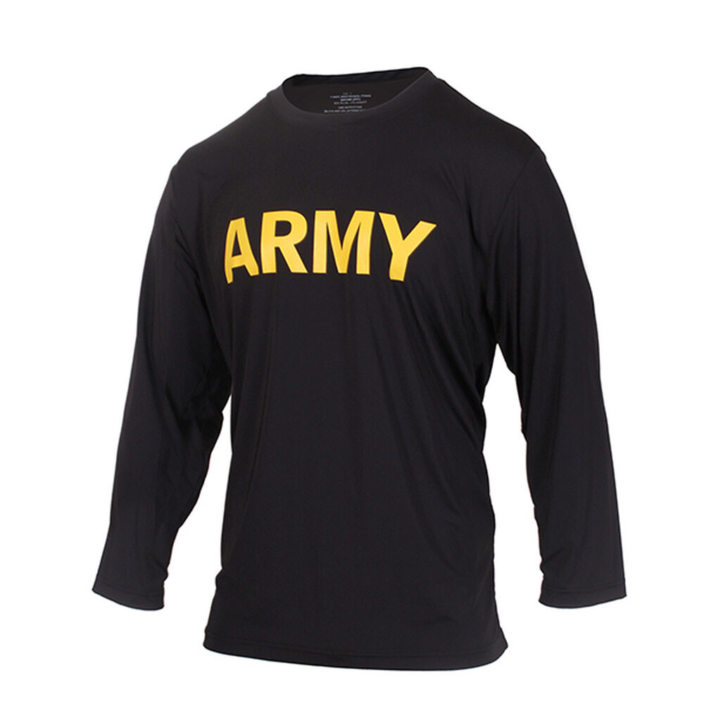 Army PT Shirt, Long Sleeve 100% Dry Wick