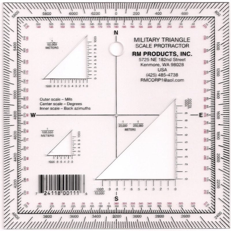 Military Triangle Scale Protractor