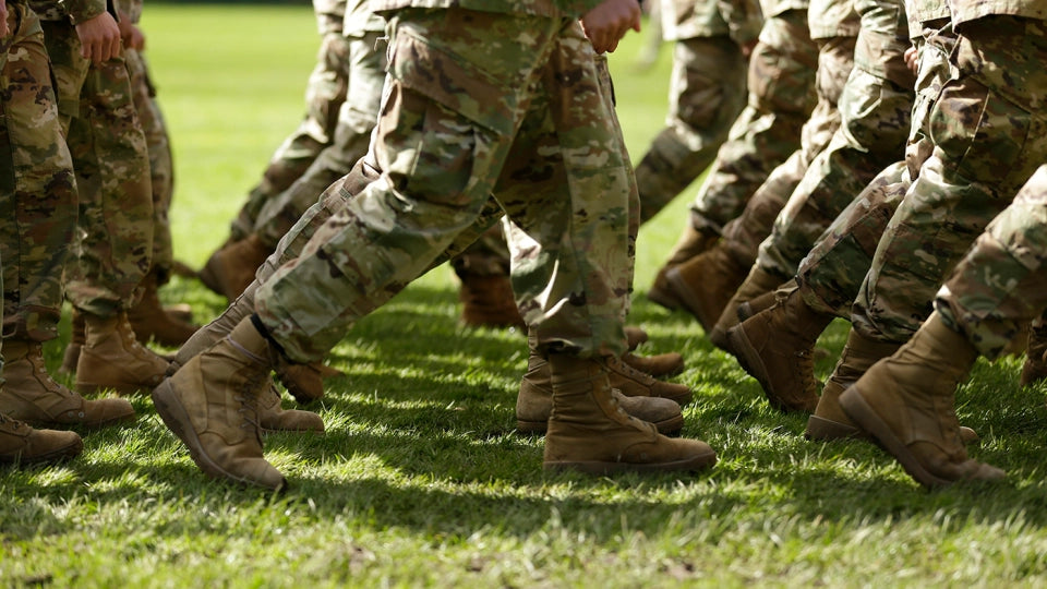 US Troops Marching in Formation