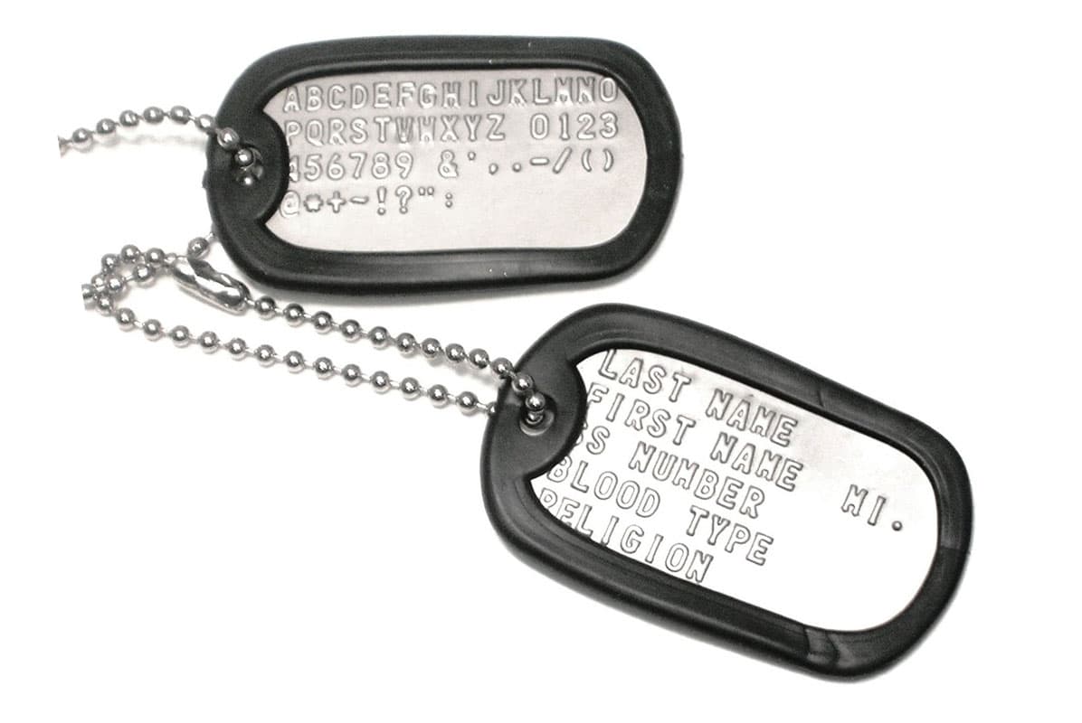 Personalized Military ID Dog Tag Set